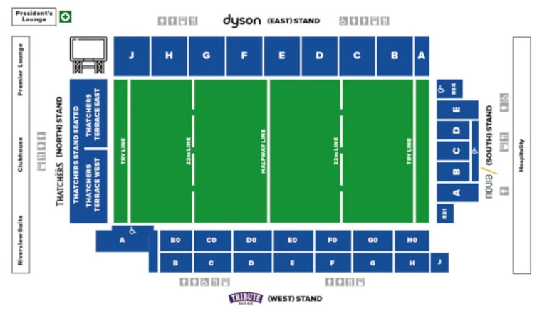 Plan tribunes Recreation Ground